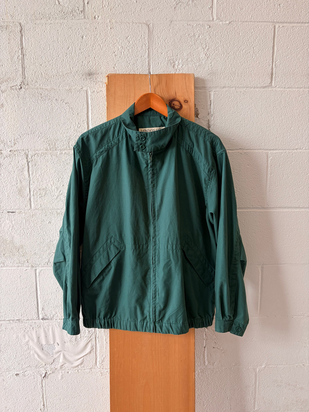 Vtg Green London Fog Bomber Jacket : L