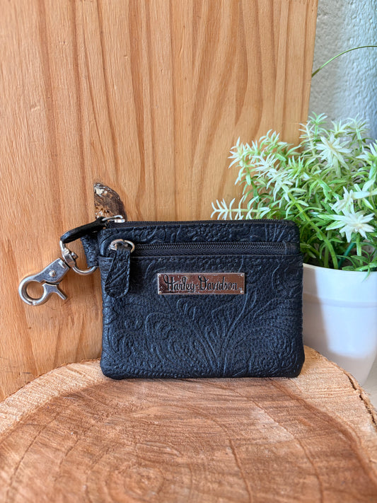 Harley Floral Embossed Keychain Coin Purse