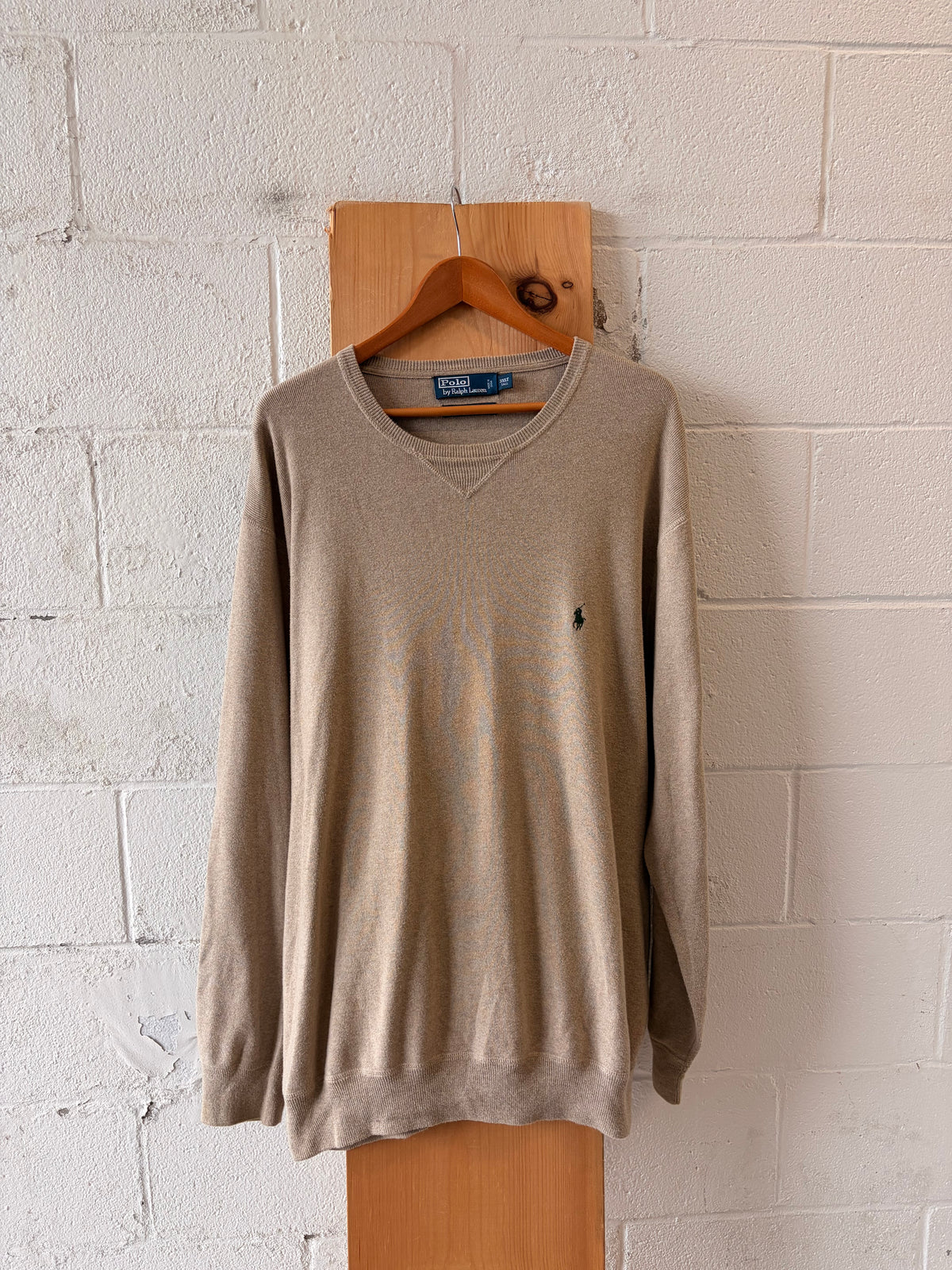 Beige Polo Pullover : 3XLT