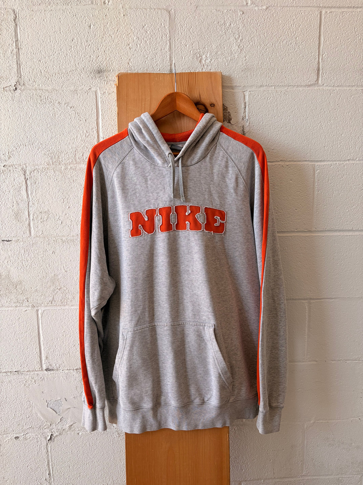 Vtg Orange & Gray Nike Hoodie : XL