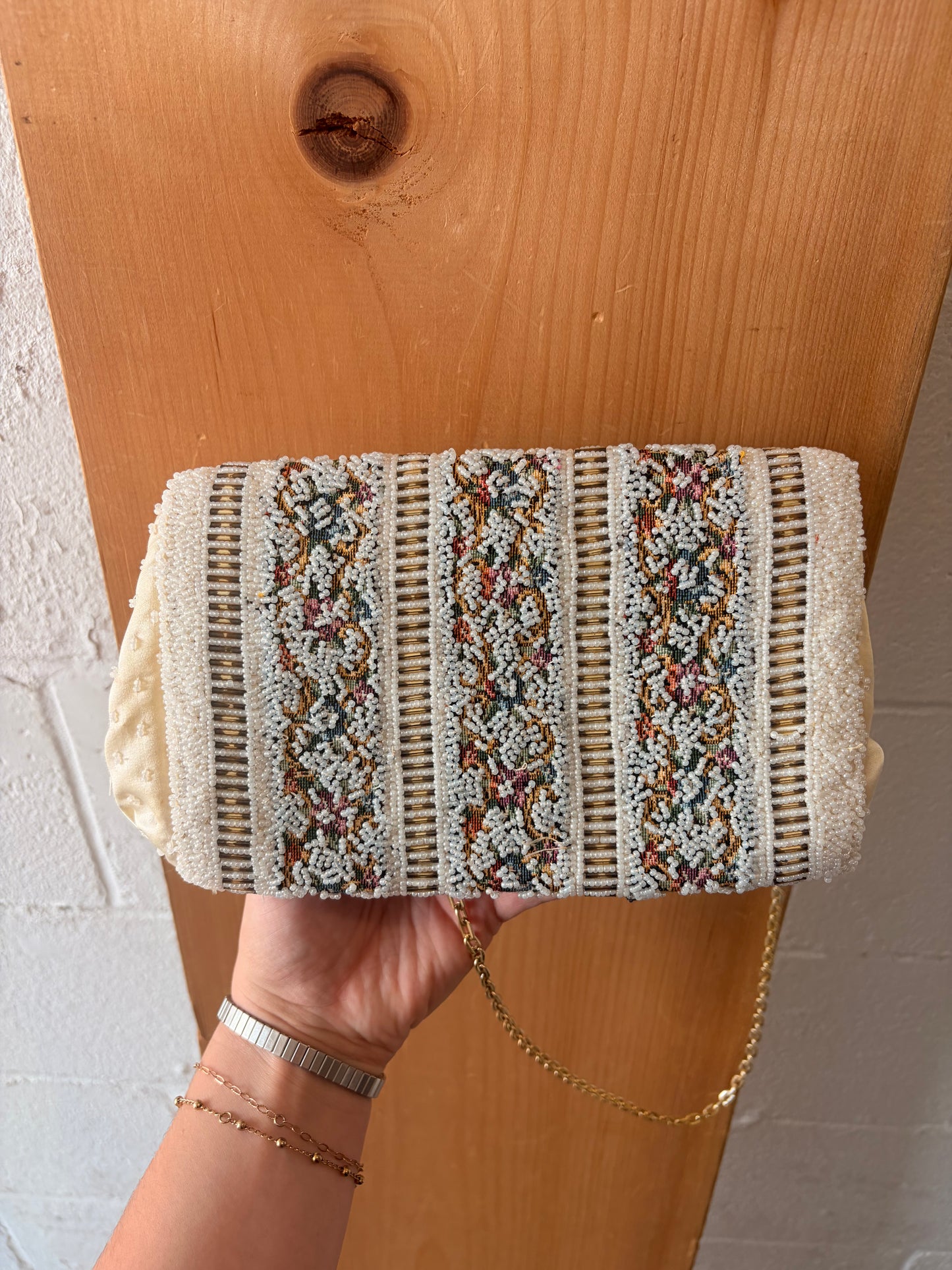Vtg Handmade Beaded Purse