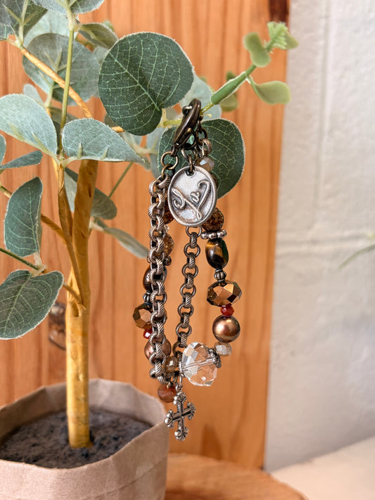 Multi Strand Amber Beaded Bracelet