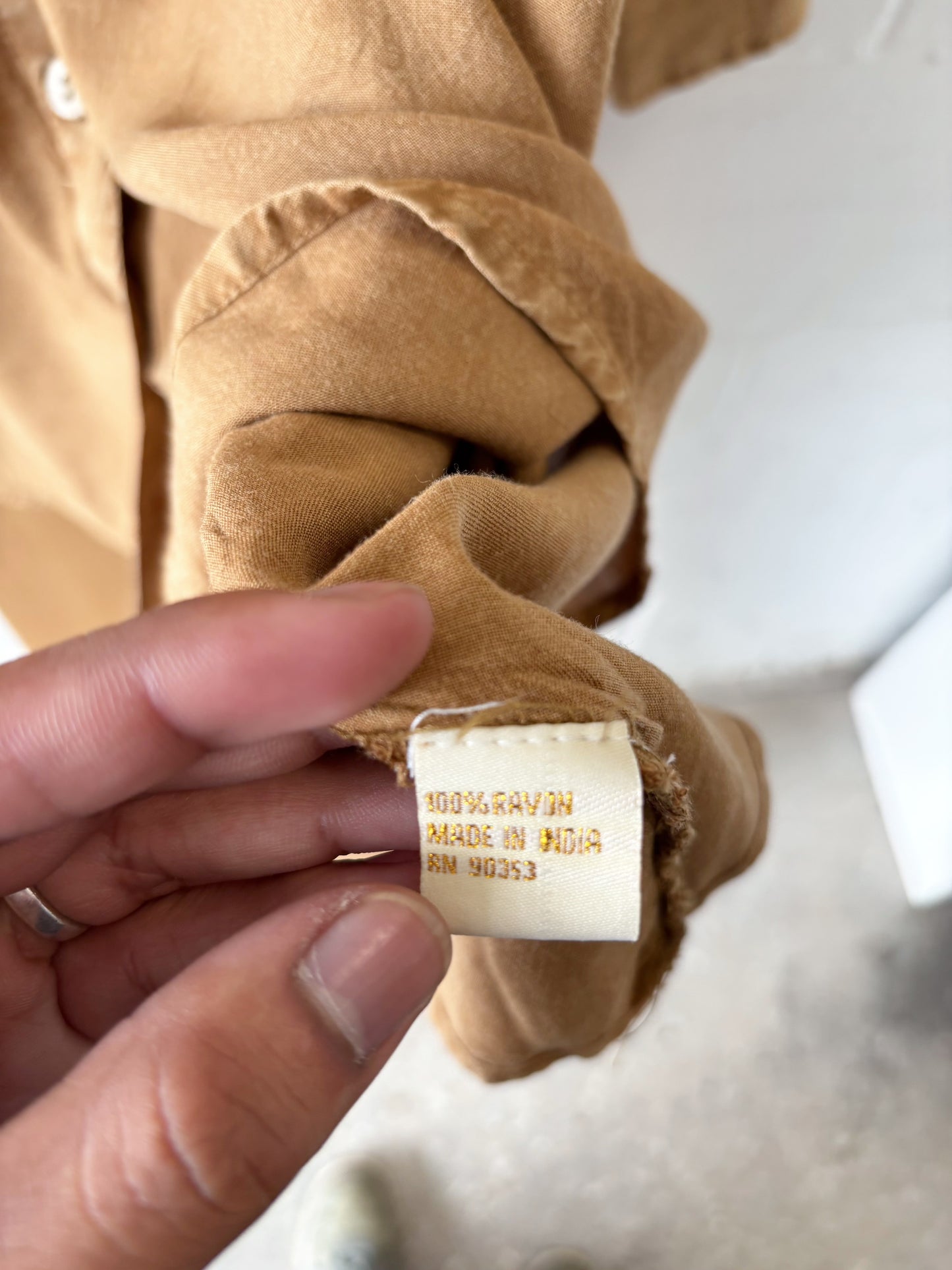 Tan Long Sleeve Button Up : L/XL