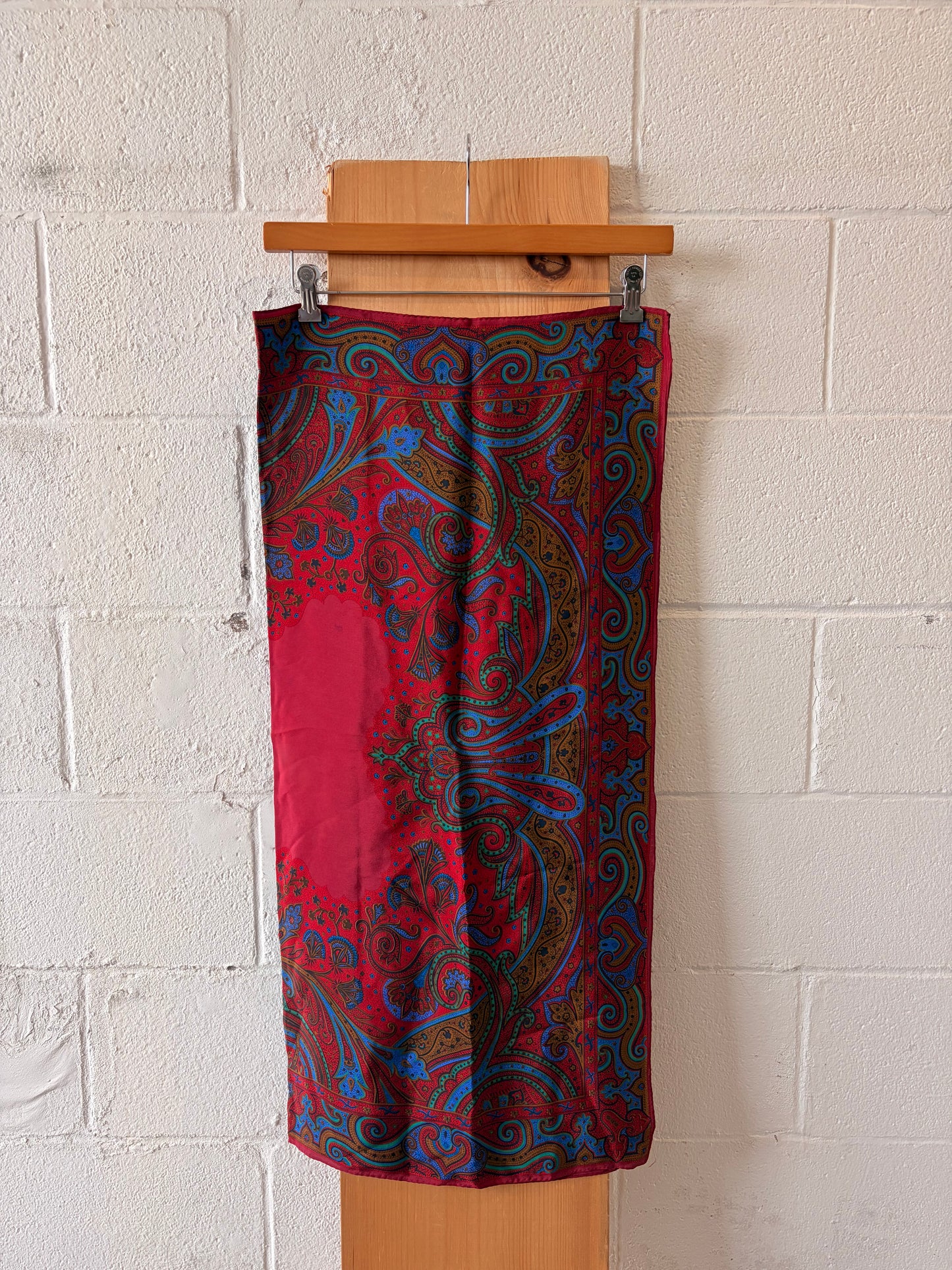 Red & Blue Patterned Scarf