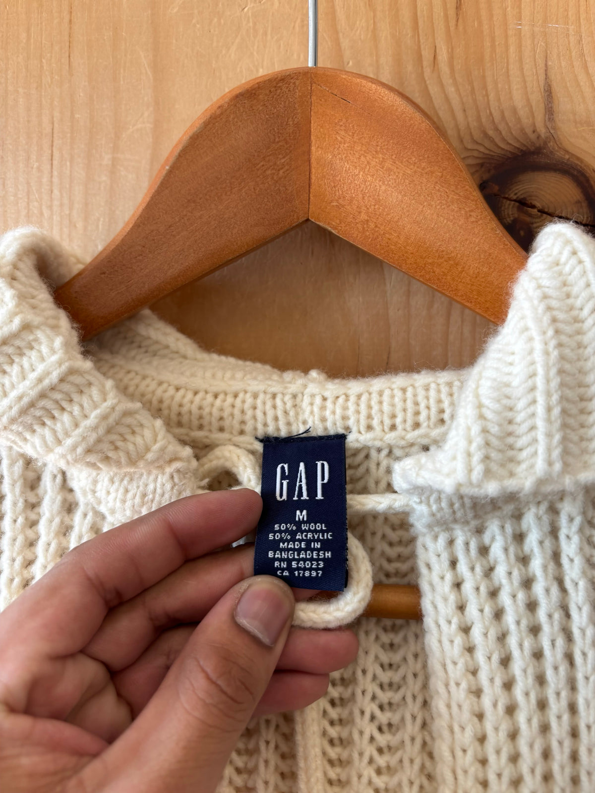 ‘01 Long Hooded Gap Cardigan : M