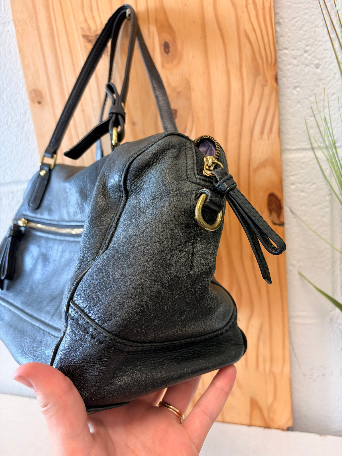 Black Coach Poppy Satchel / Hand Bag (As Is)