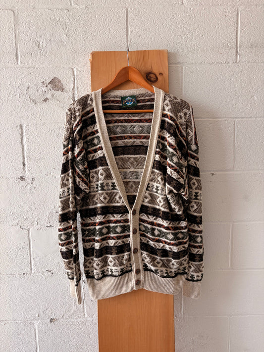 Vtg Jantzen Patterned Knit Cardigan : M