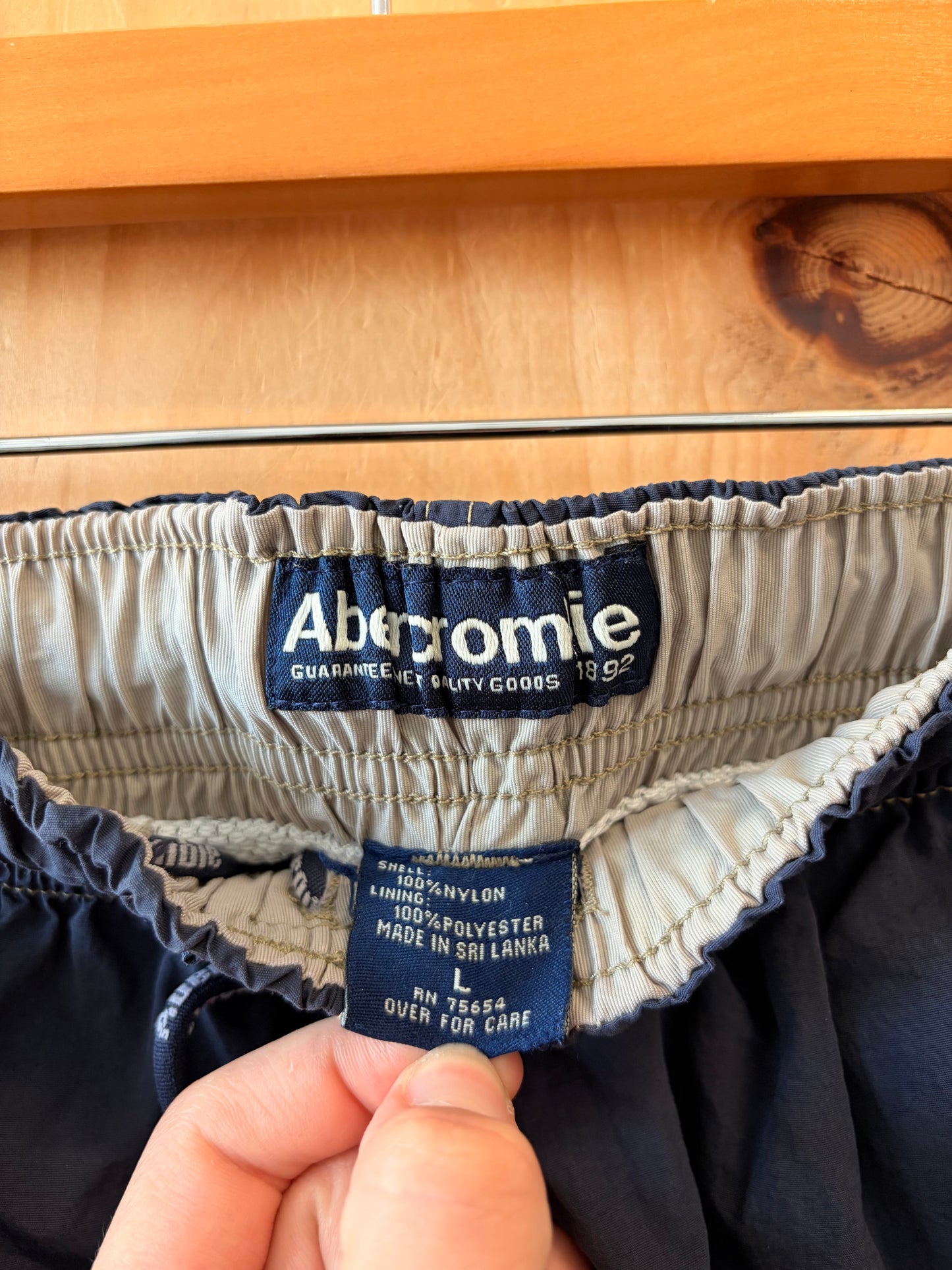 Vtg Abercrombie Navy Swim Shorts : M/L