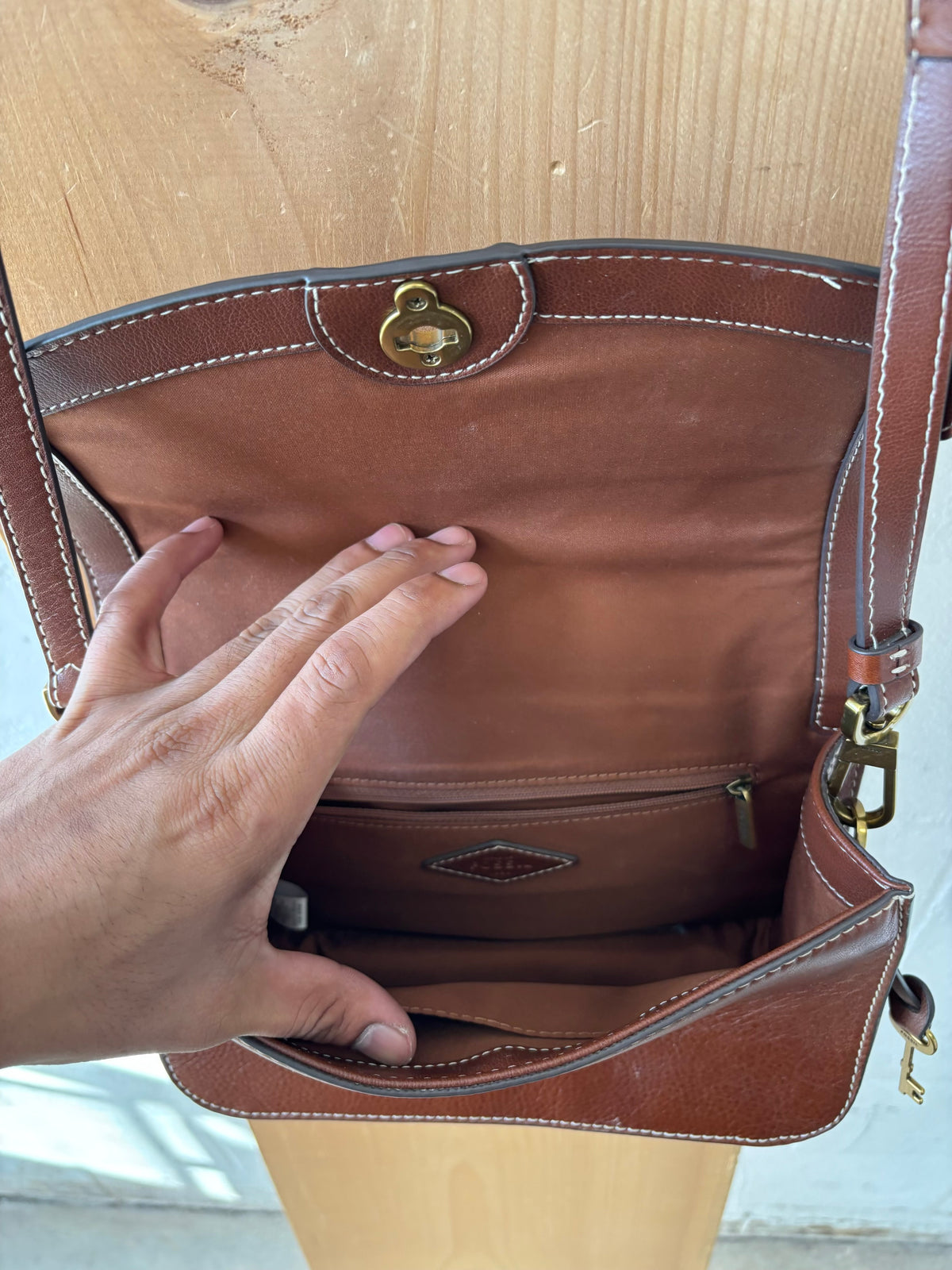 Brown Fossil Ainsley Cross Body Bag