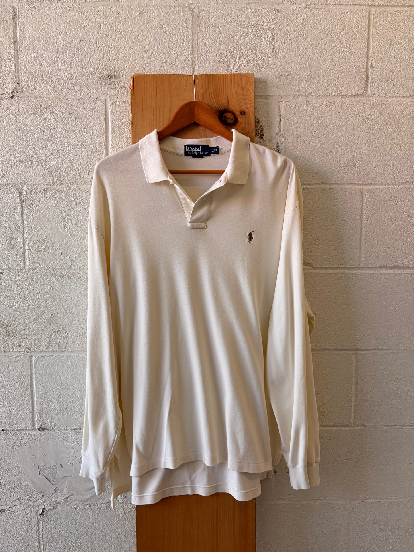 Cream Polo Ralph Lauren Long Sleeve : XXL