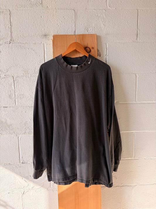 Vtg Gray Nike Mock Neck : XXL