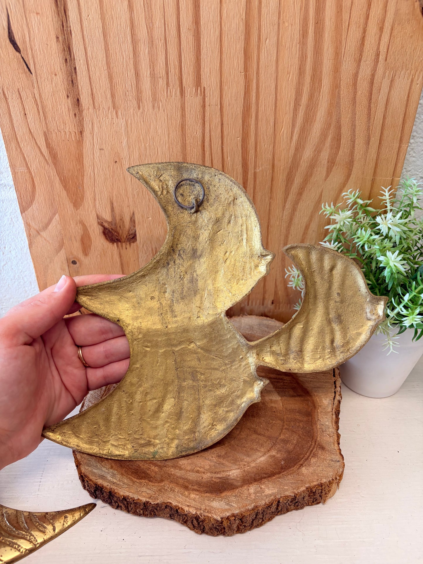 Set of 3 Gold Tone Metal Fish Wall Hangs (Local Pick Up Only - As Is)