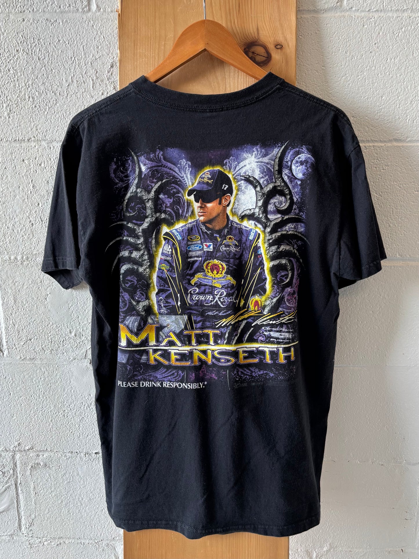 Vtg NASCAR Crown Royal Graphic Tee : L