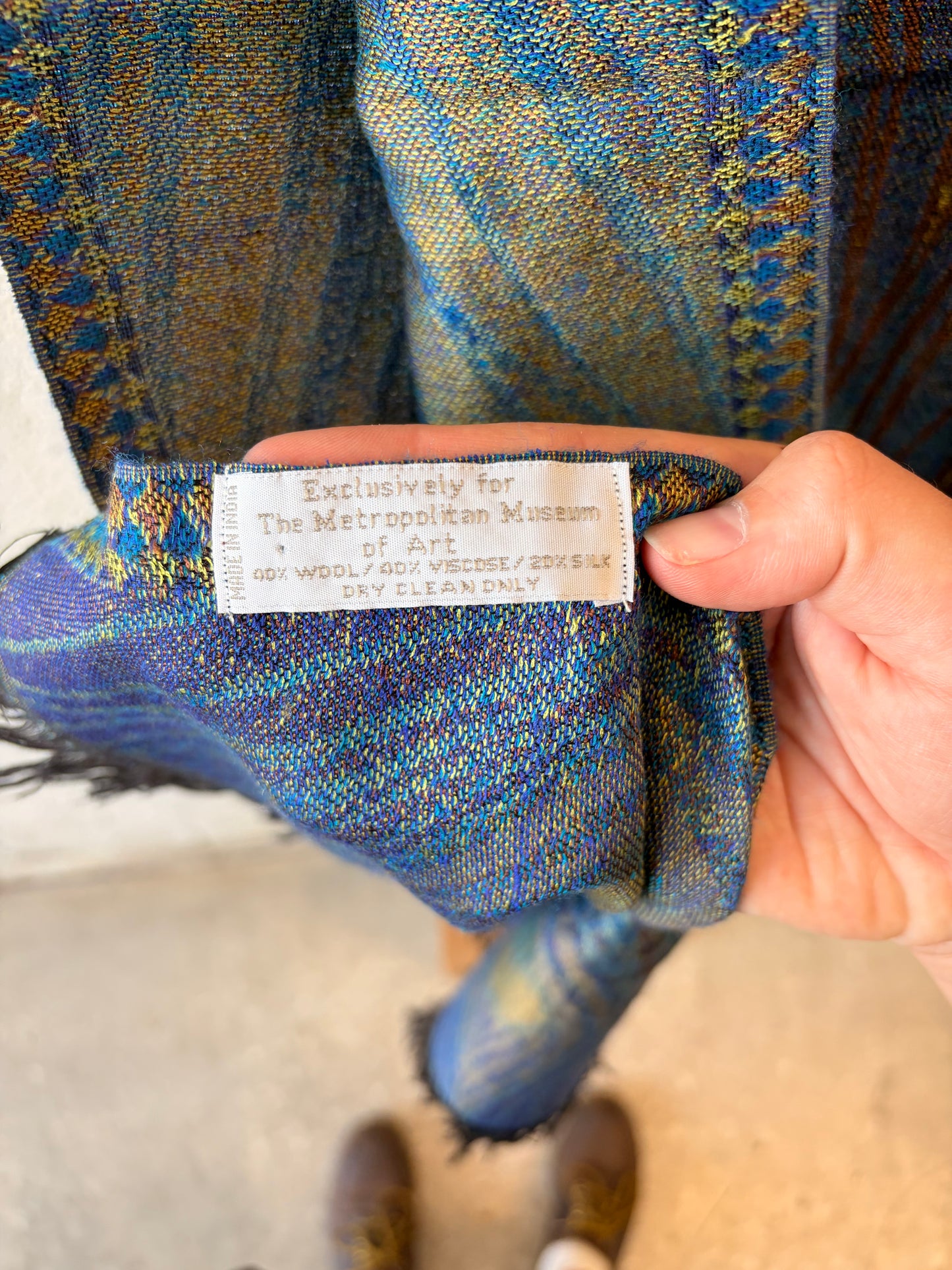 Fringe Peacock Scarf : 29”x76”