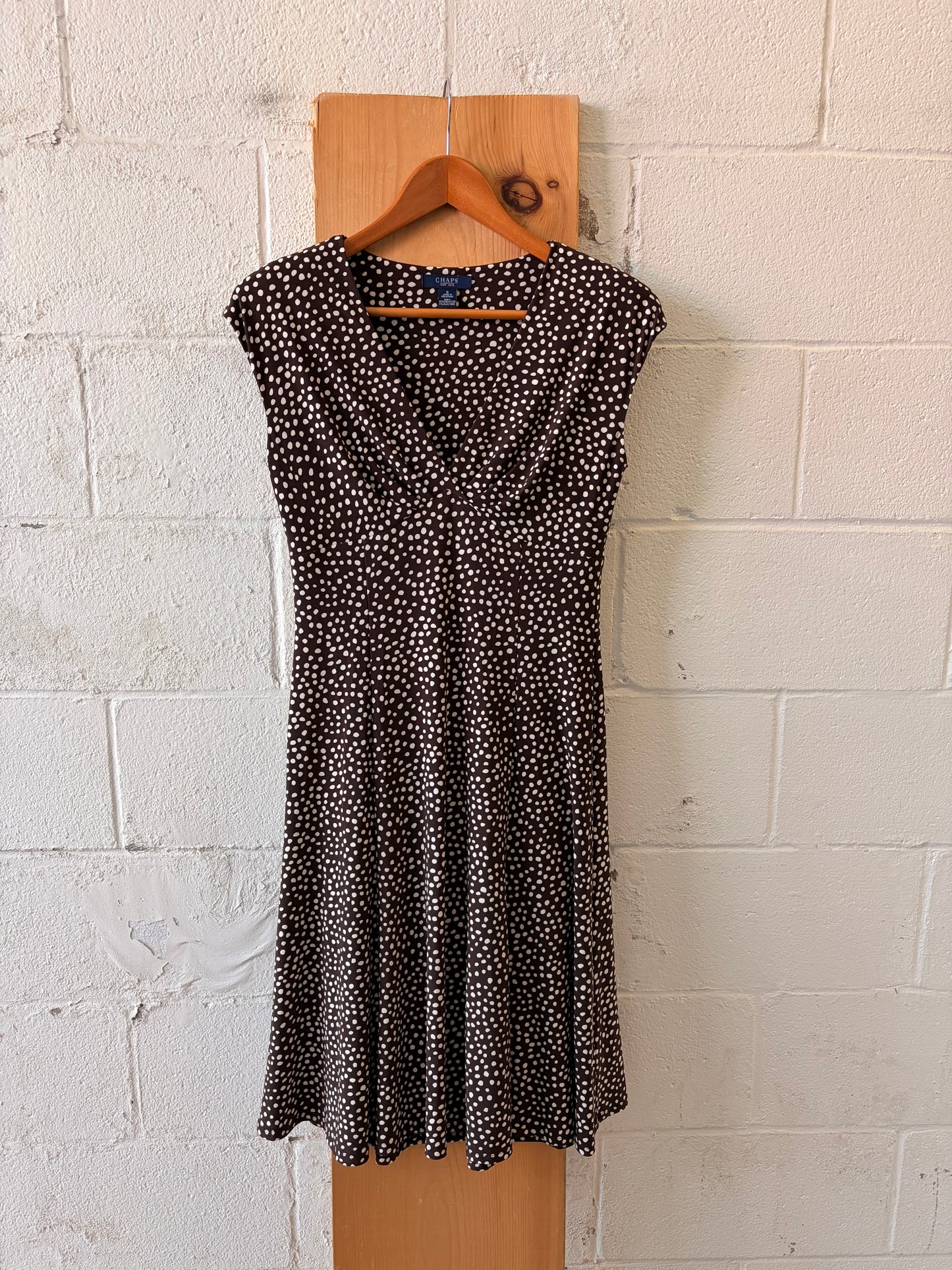 Brown & White Polka Dot Dress : S