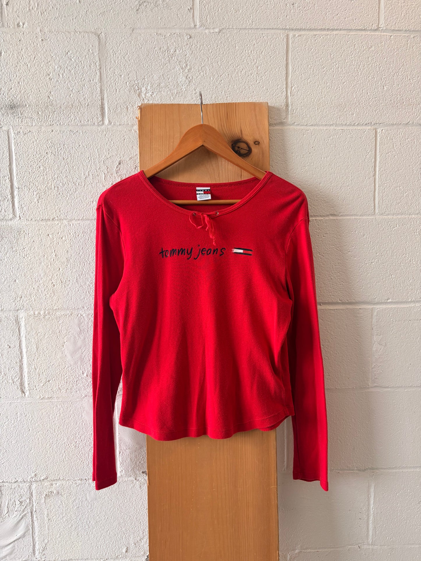 Red Tommy Long Sleeve Top : L/XL