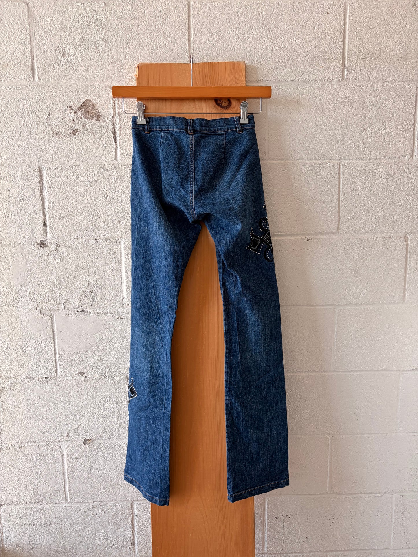 Y2K Platinum Push Mesh Cross Jeans : 1