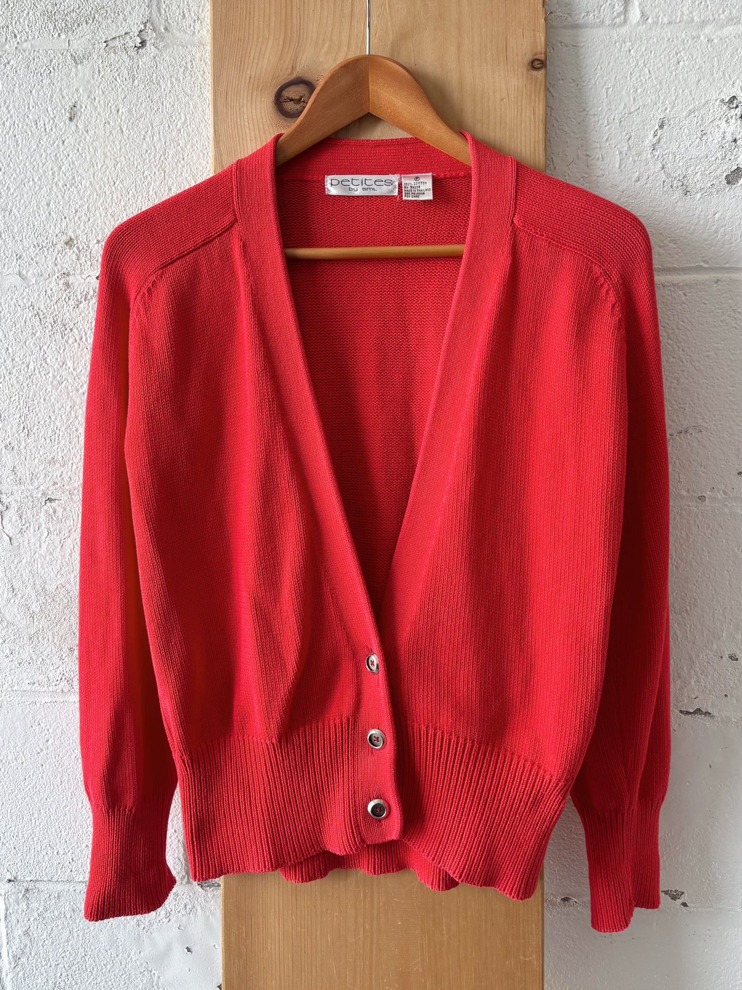 Vtg Red Cardigan : Petite S