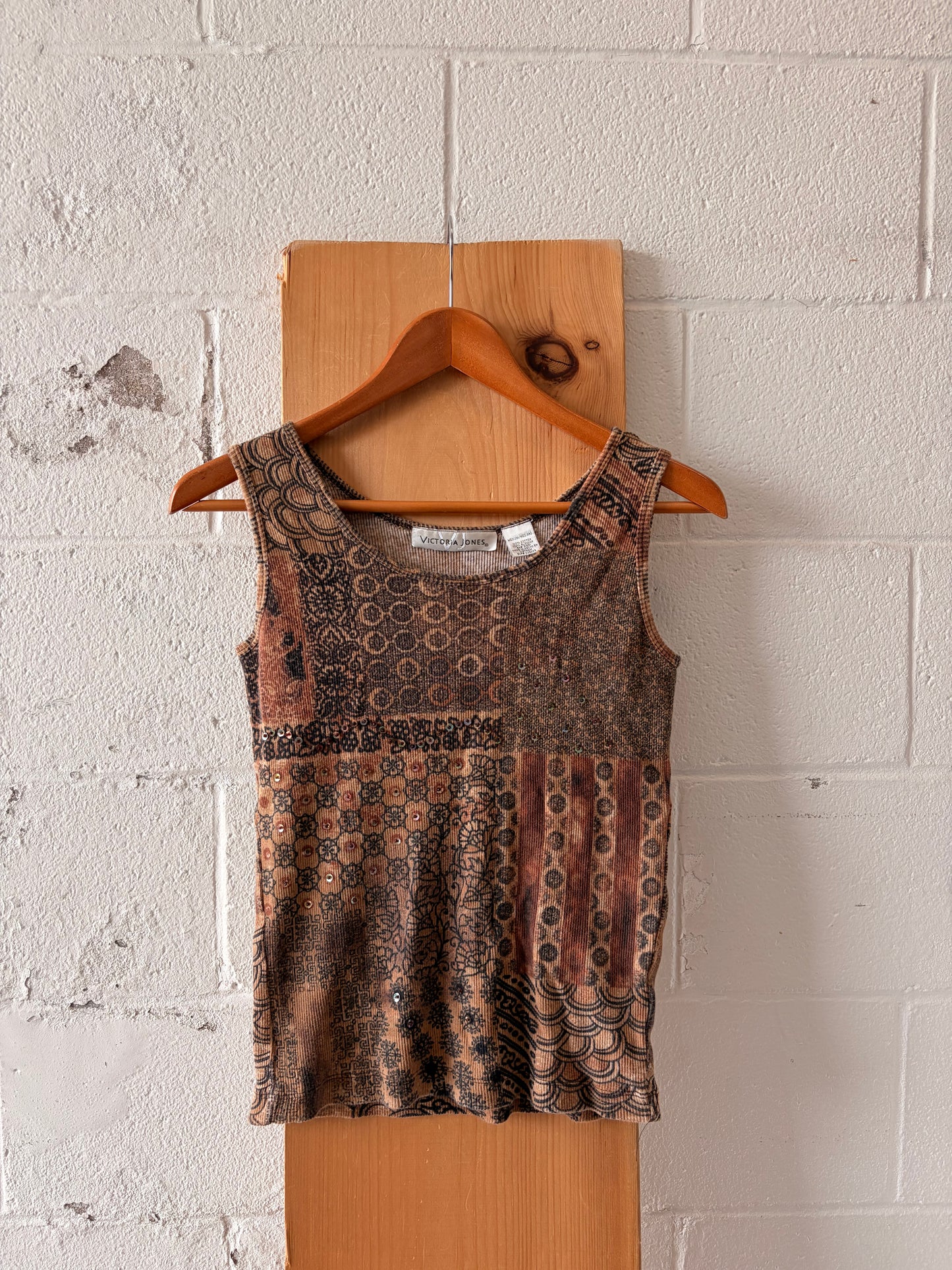 Patterned Brown Tank : M