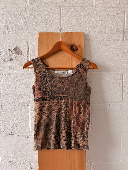 Patterned Brown Tank : M