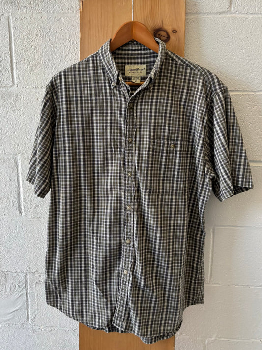 Short Sleeve Eddie Bauer Plaid Button Up : M
