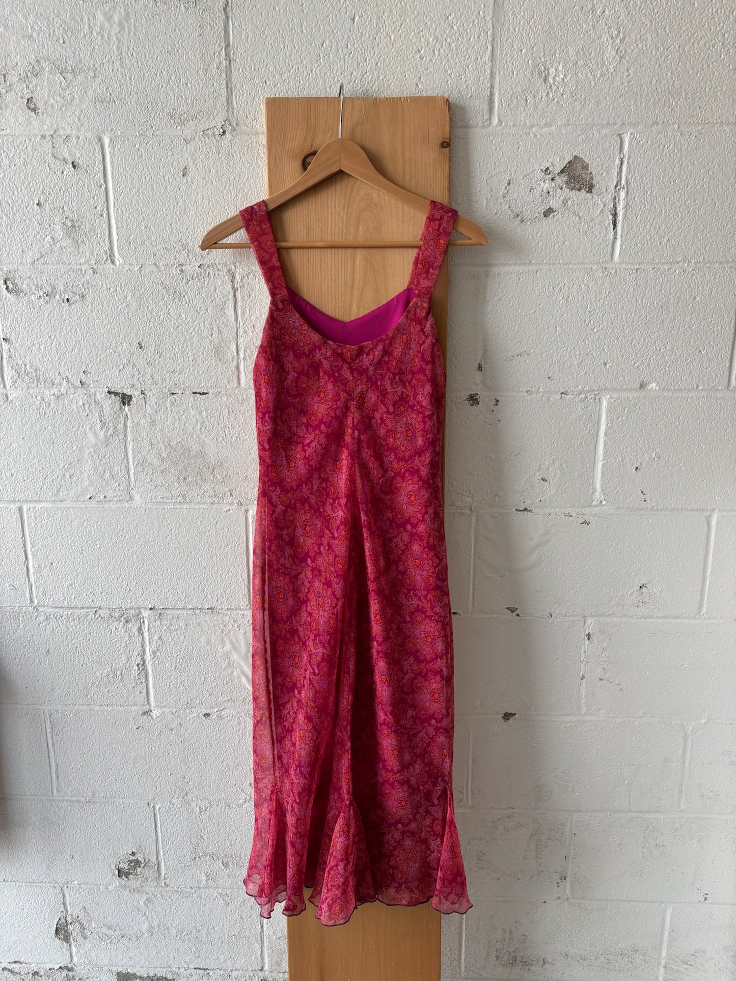 Vtg Pink Paisley Summer Dress : 6