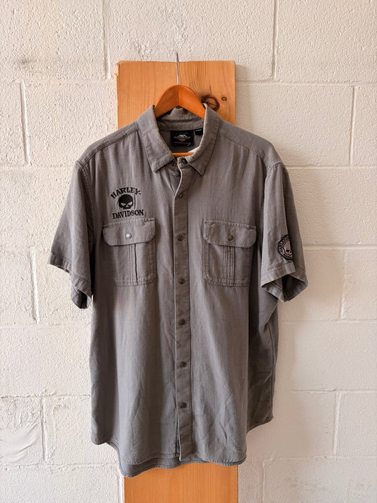 Gray Harley Button Down : XL