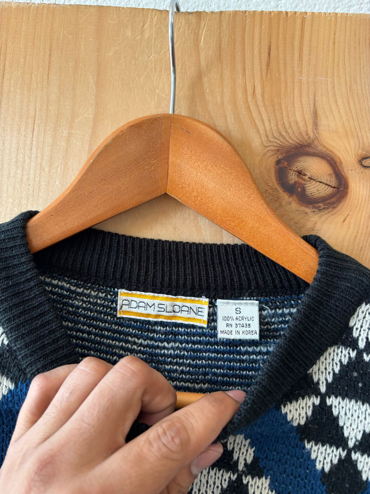 Patterned 80s Sweater : S