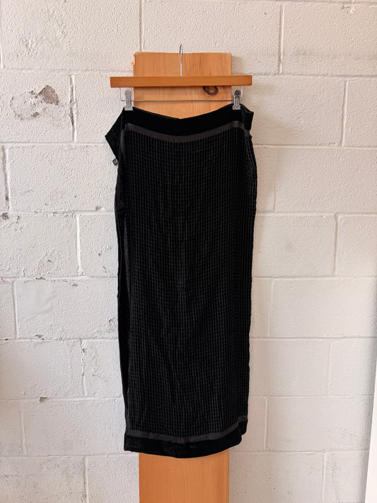 Large Textured Black Velvet Scarf