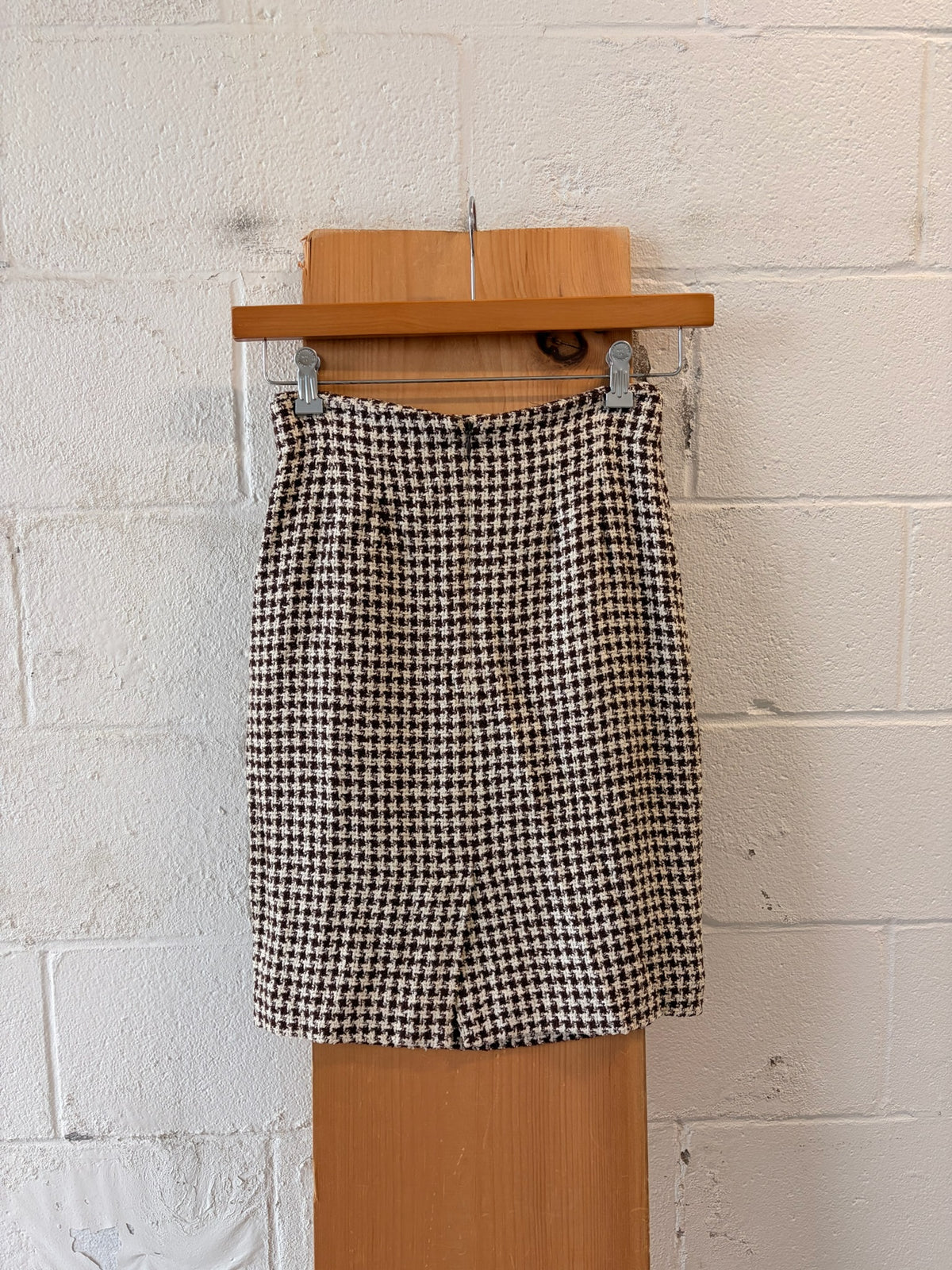 Vtg Houndstooth Knee Length Skirt : 6
