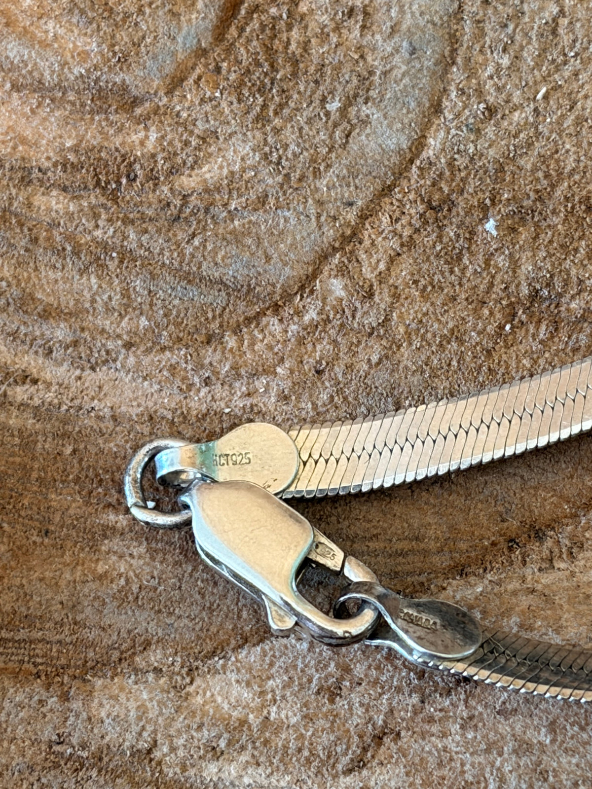 Flat Sterling Herringbone Chain Necklace