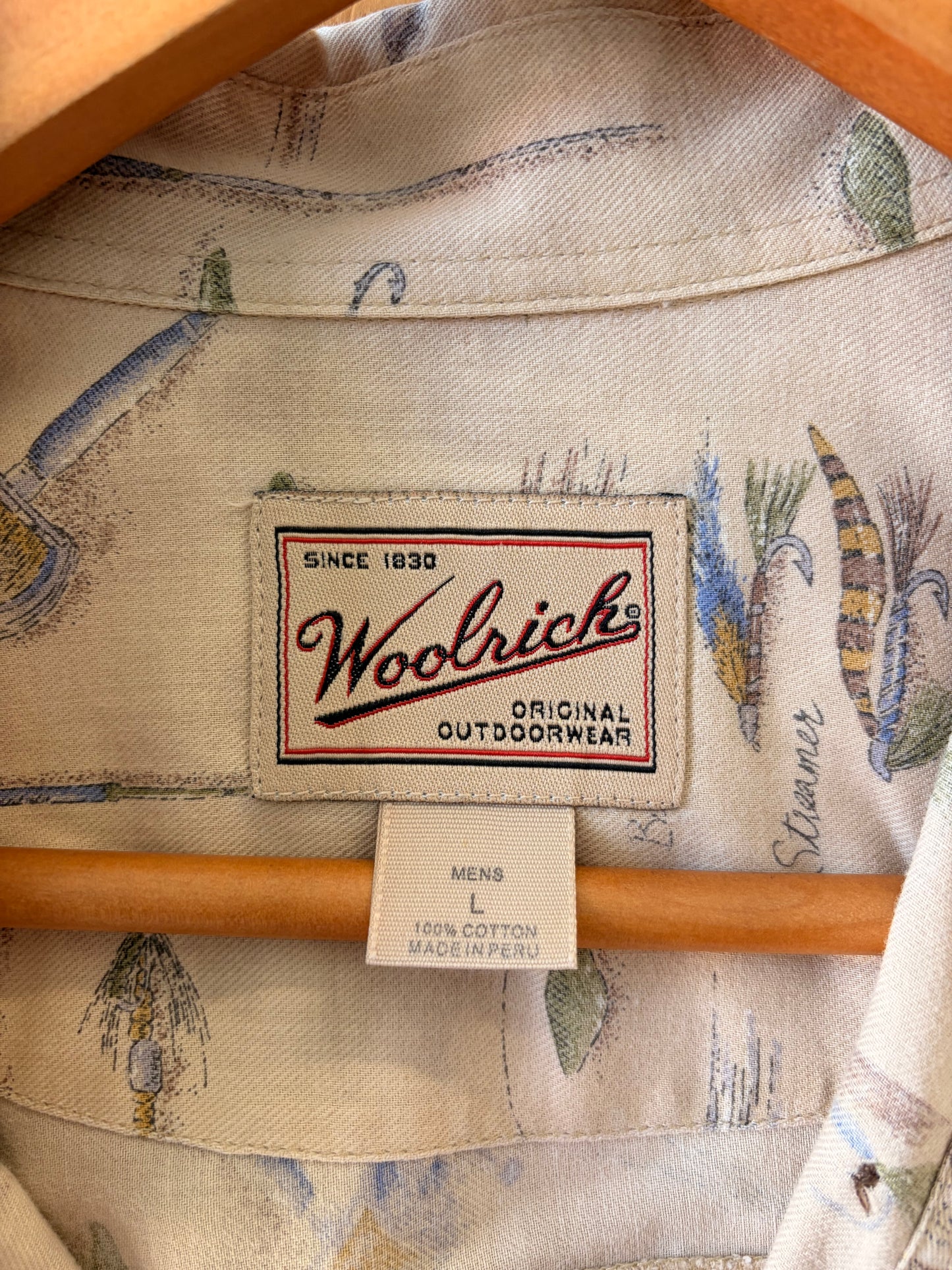 Woolrich Fish Patterned Button Down : L