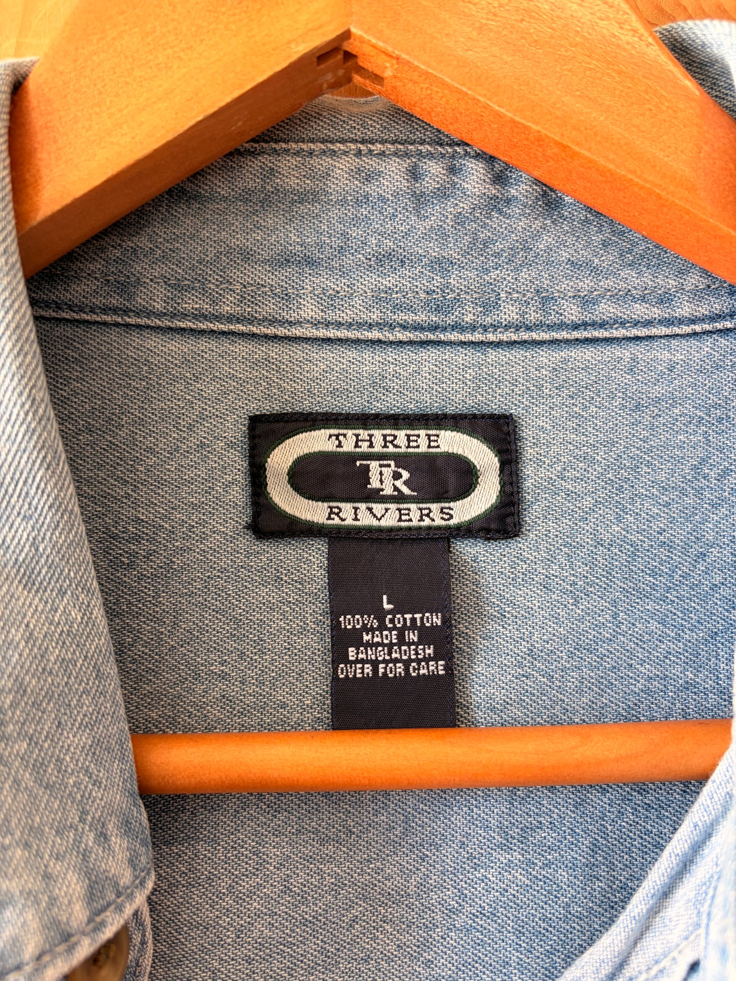Colorado Tin Cup Denim Button Up : L