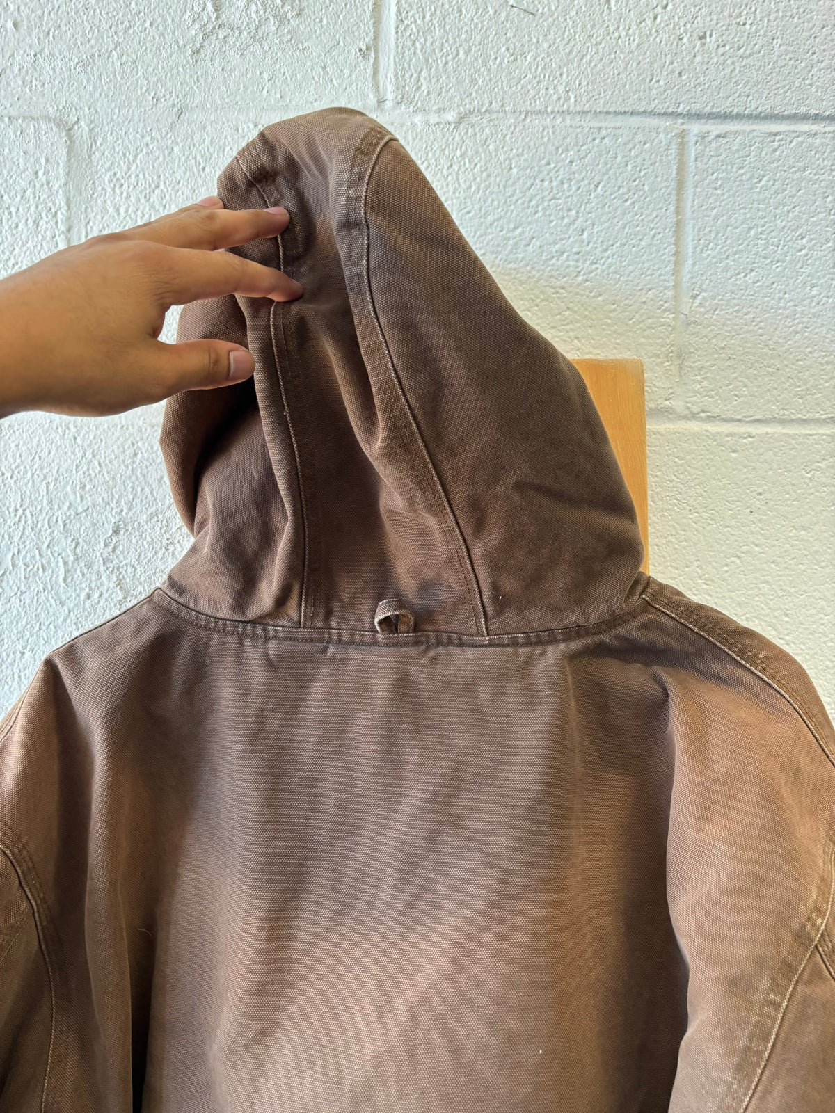 Vtg Sun Faded Brown Work Coat : XL