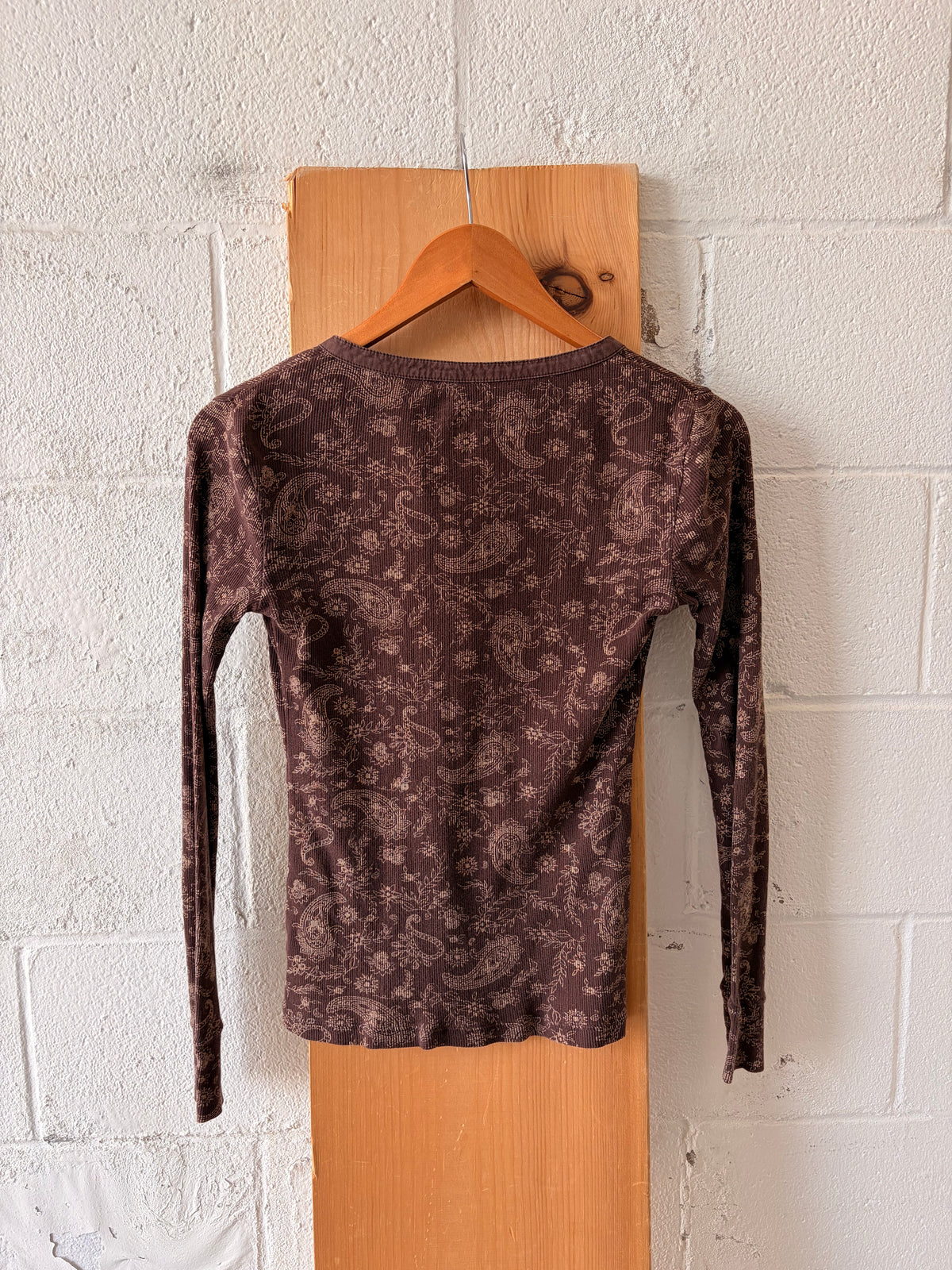 Brown Paisley Henley : S
