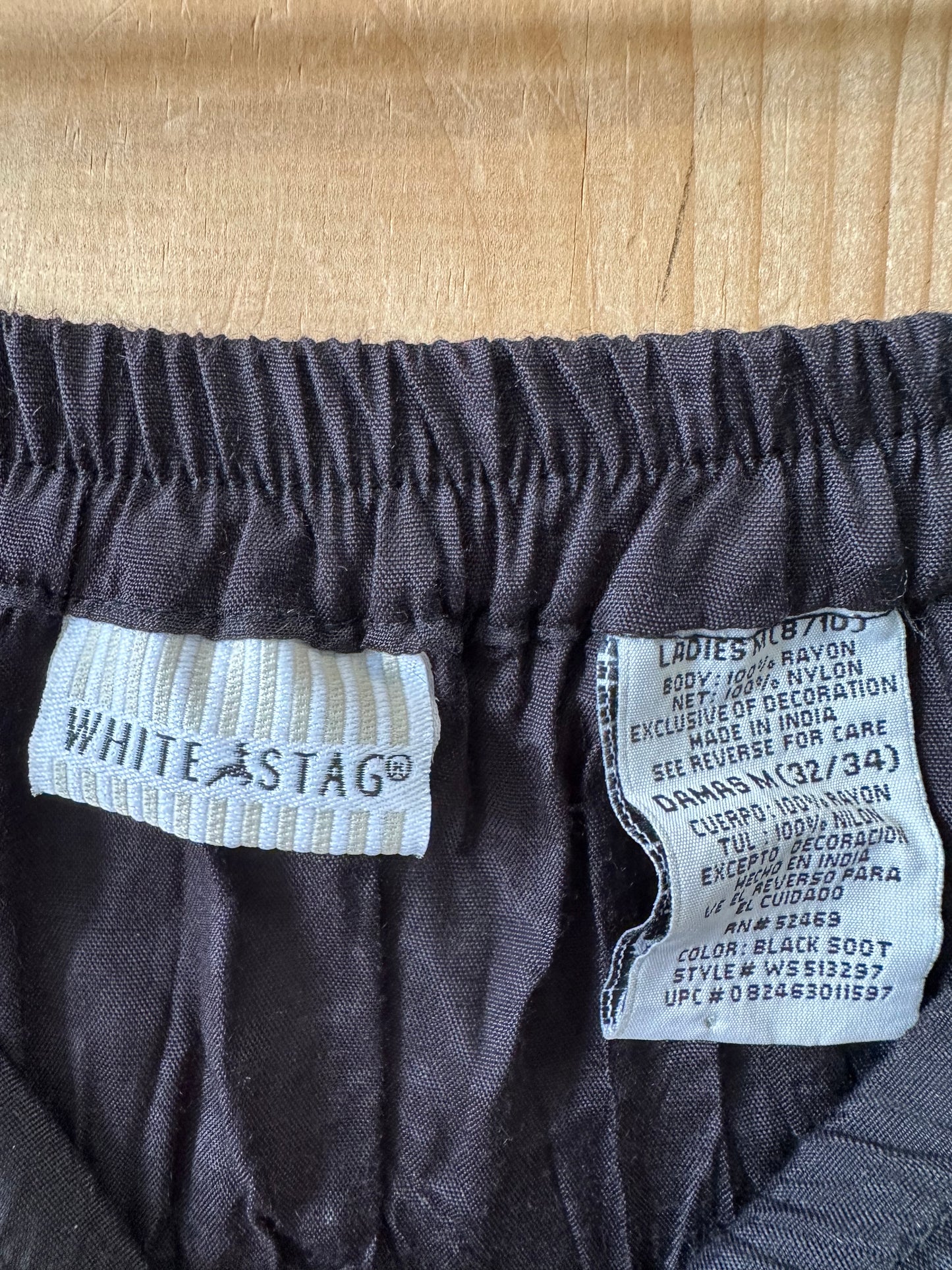 Vtg Black Tiered Skirt : 40” W