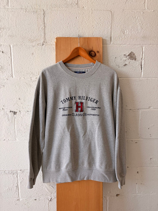 Vtg Gray Tommy Hilfiger Crew : XXL