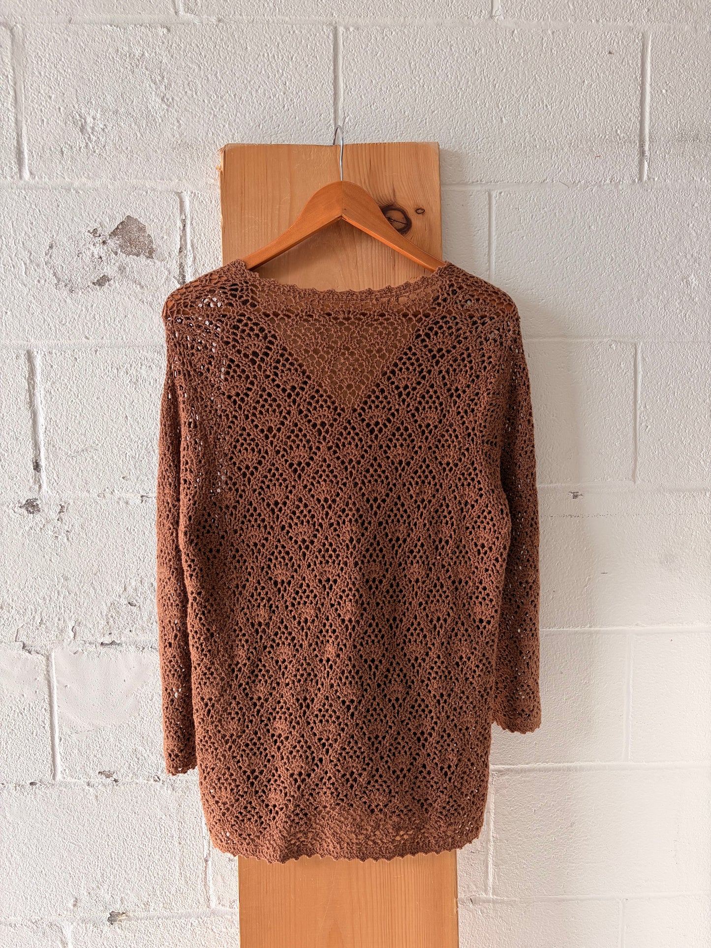 Crochet Brown Cardigan : M/L