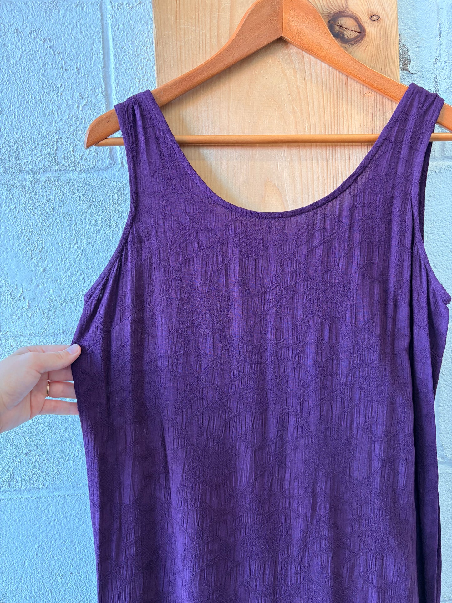 Vtg Embroidered Purple Dress : 10