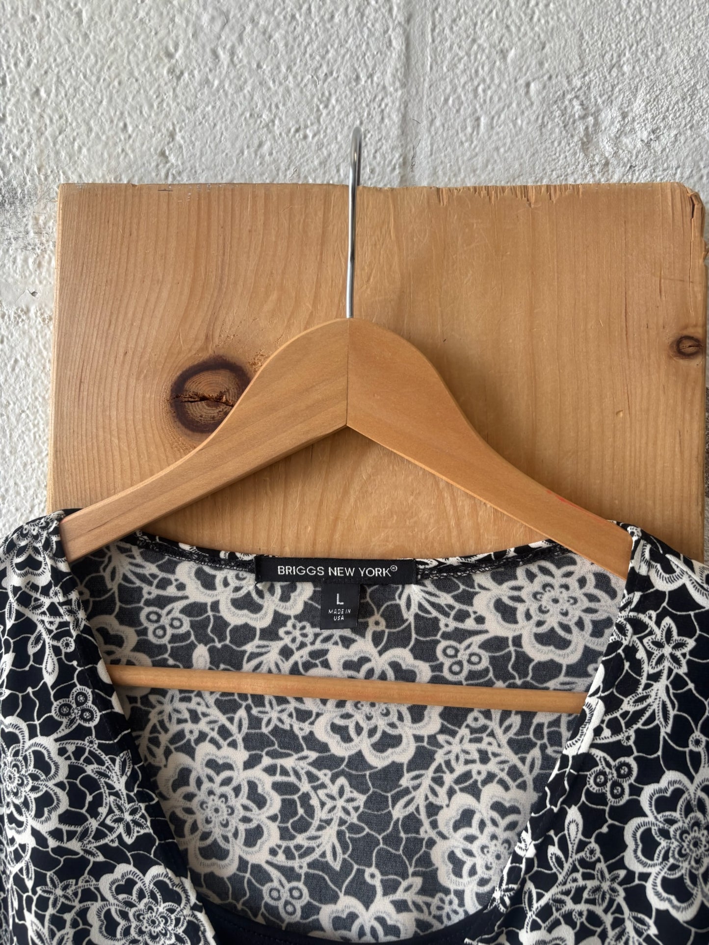 Black and White Floral Top and Skirt Set : L