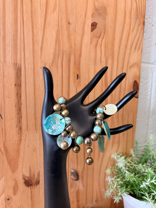 Boho Metallic Disc Bracelet