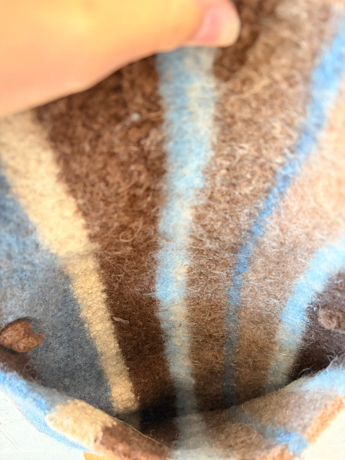 Striped Fuzzy Wool Purse