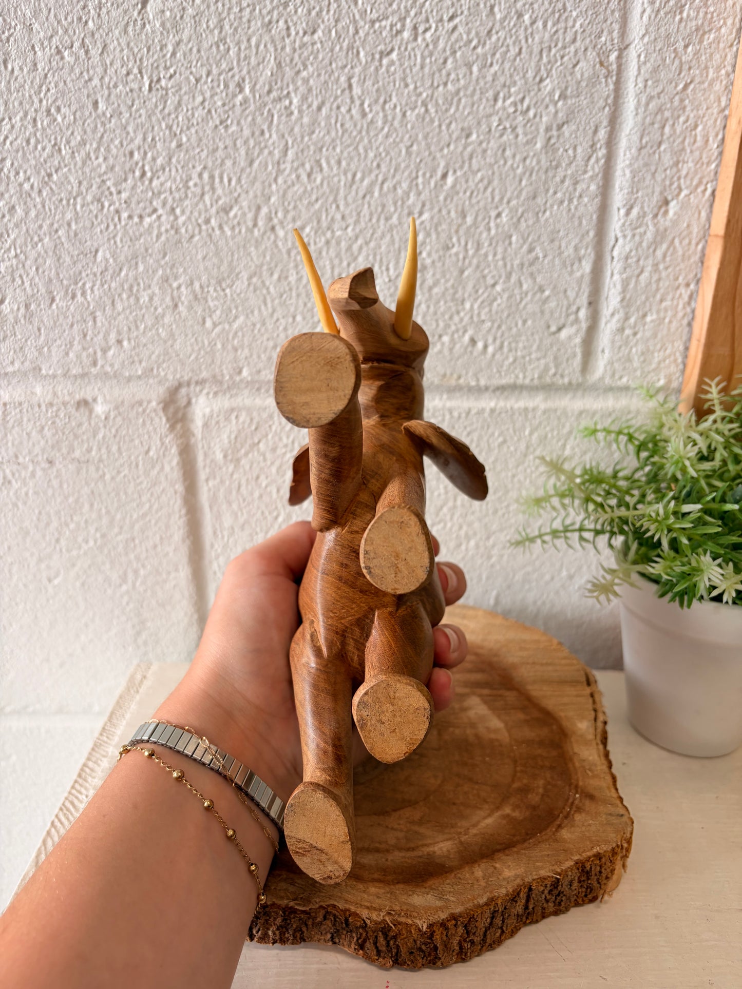 Wooden Elephant Figurine