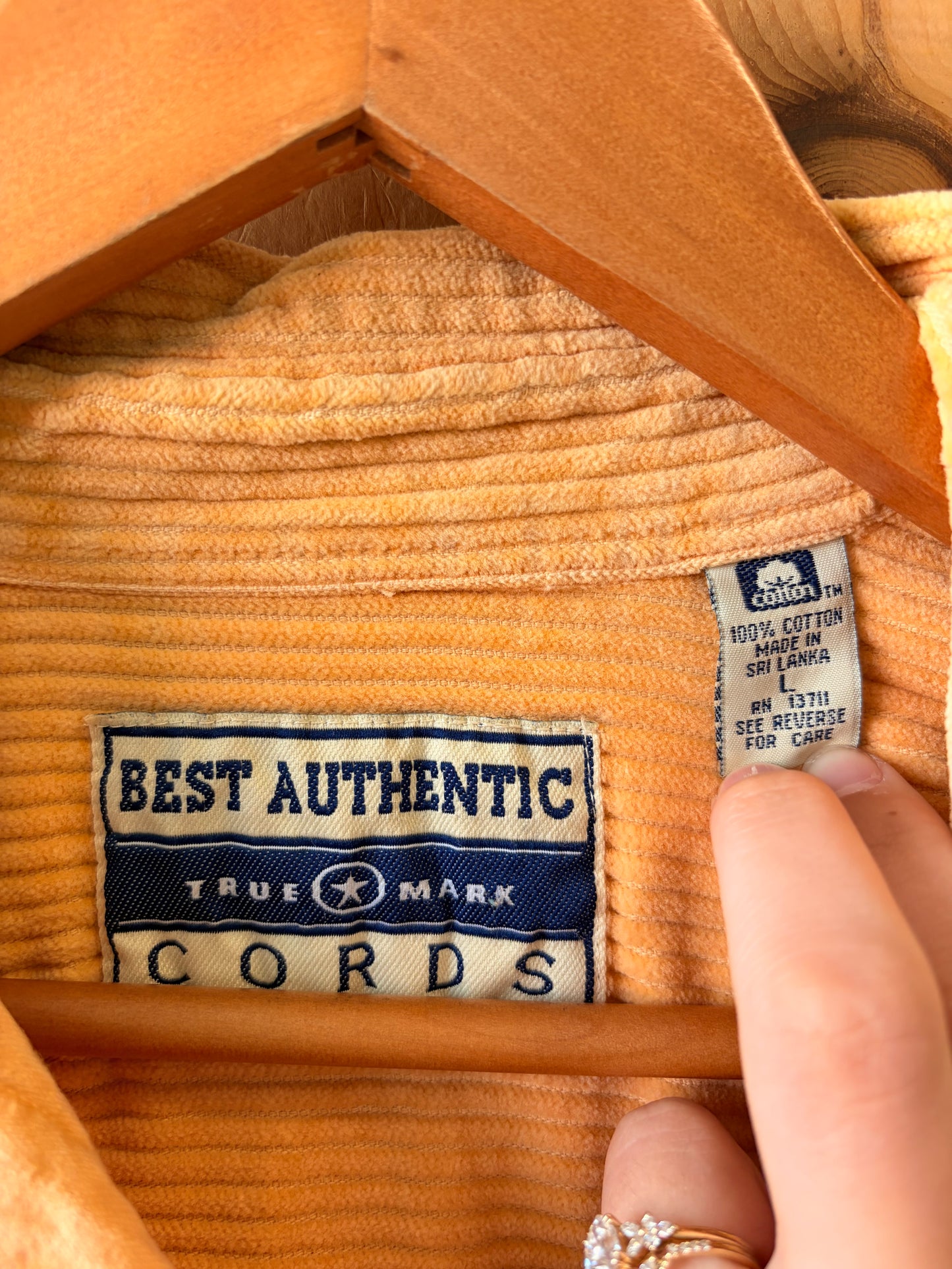 Vtg Yellow Corduroy Shacket : L