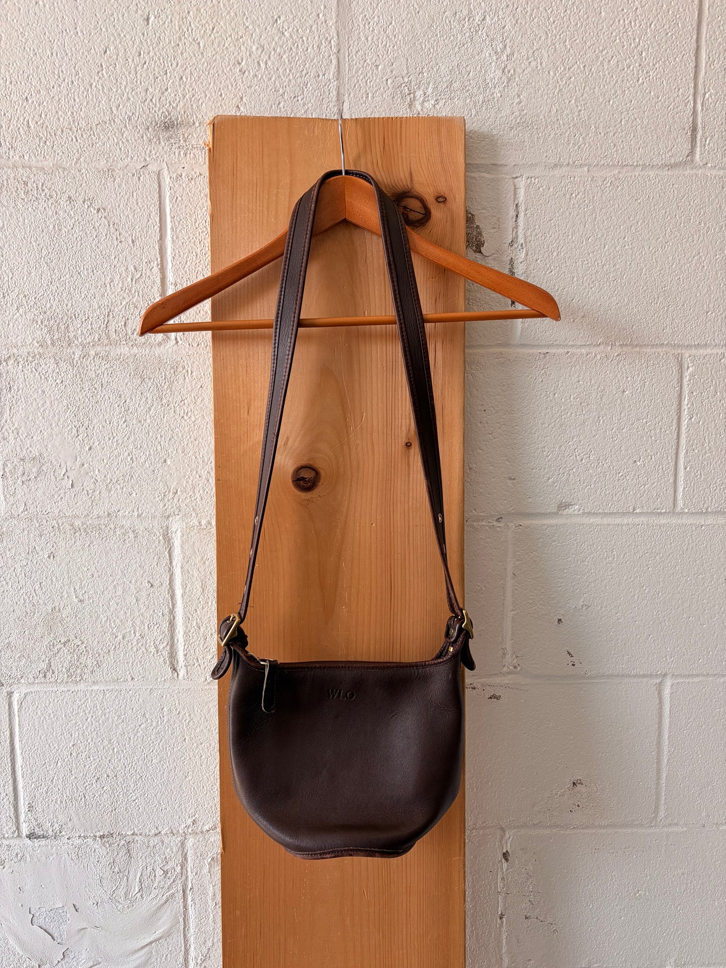 Dark Brown Leather Bucket Purse