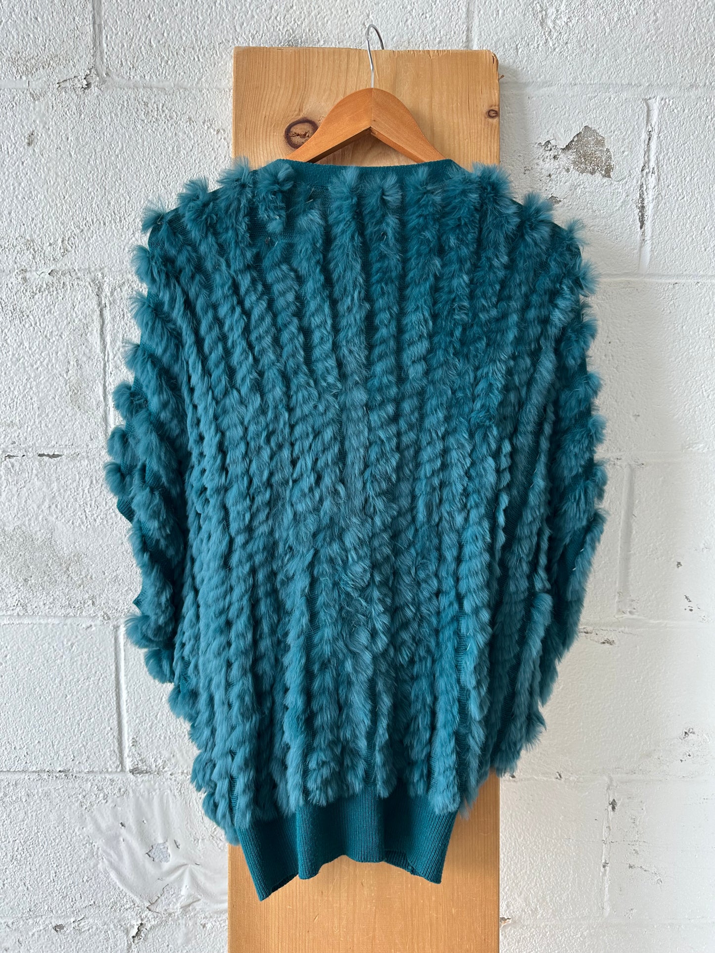 Teal Fur Cardigan : M