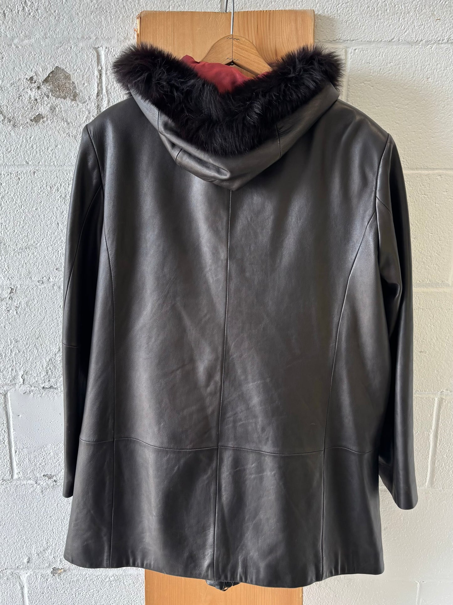 Vtg Lamb Skin Leather Jacket : XL