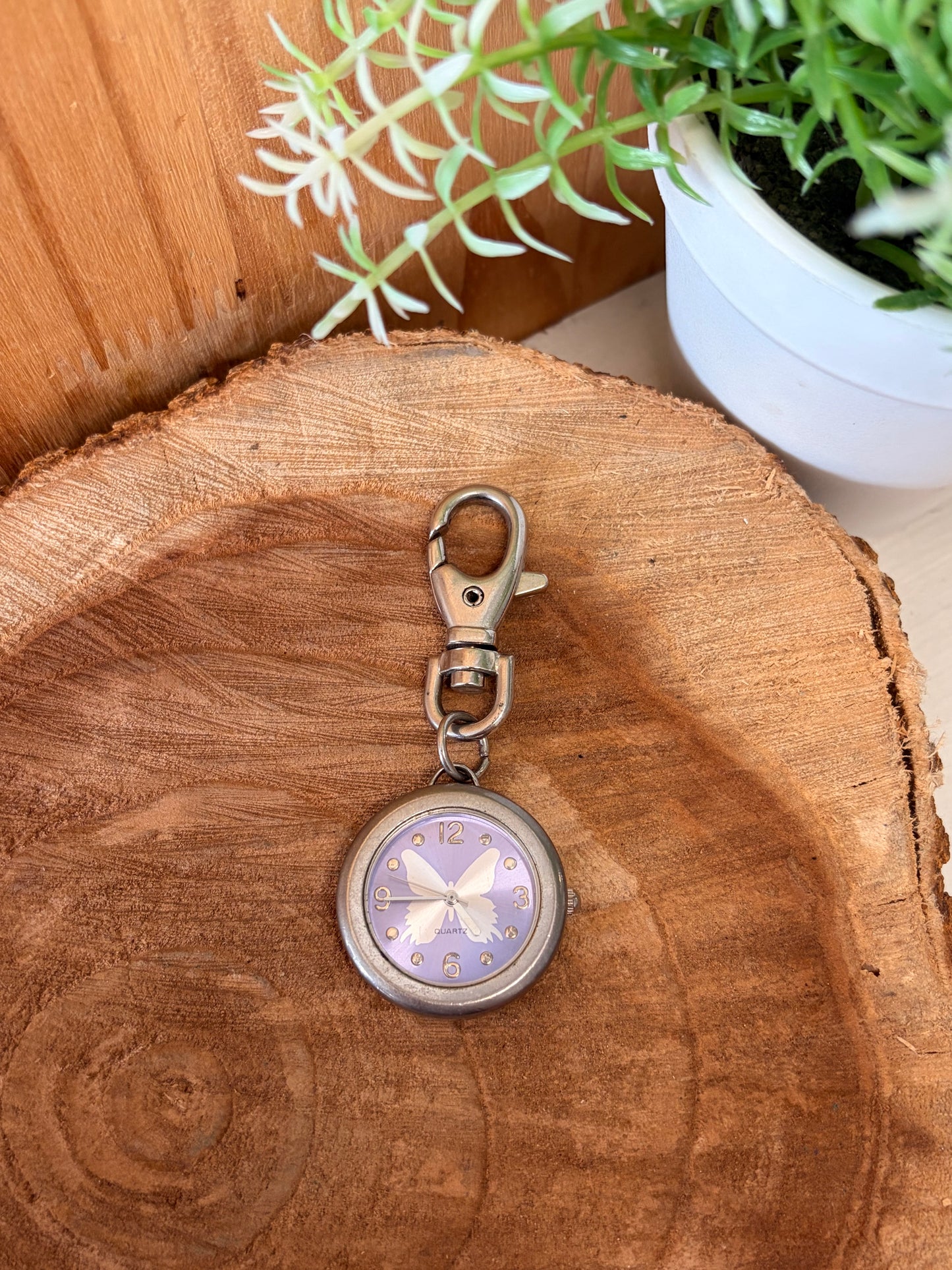 Butterfly Clip-On Watch Keychain (Untested - As Is)