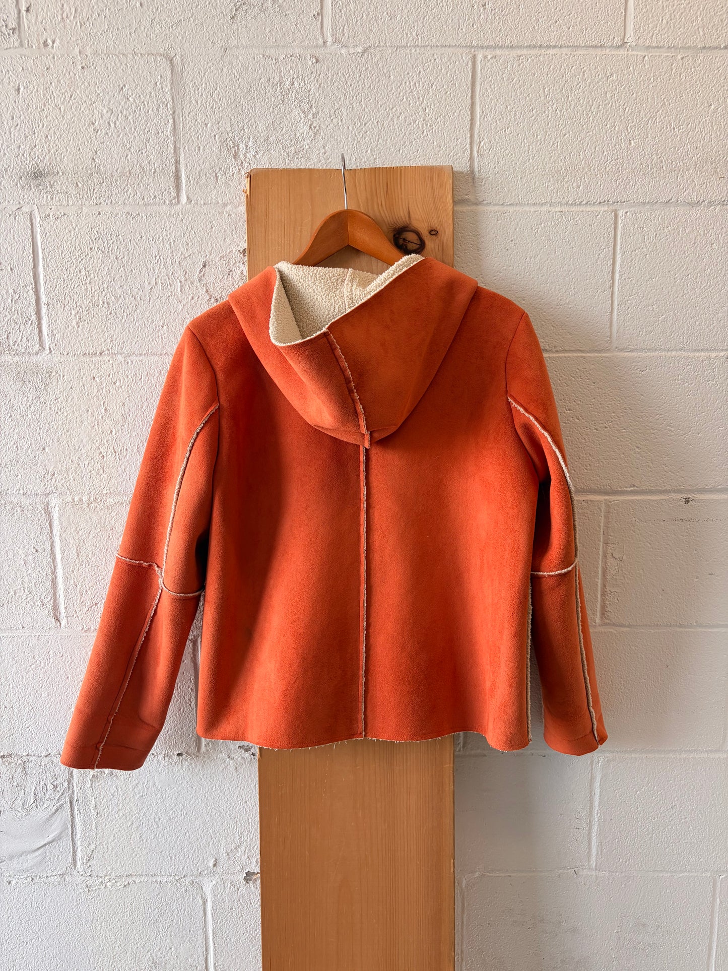 Orange Sherpa Lined Hoodie : L