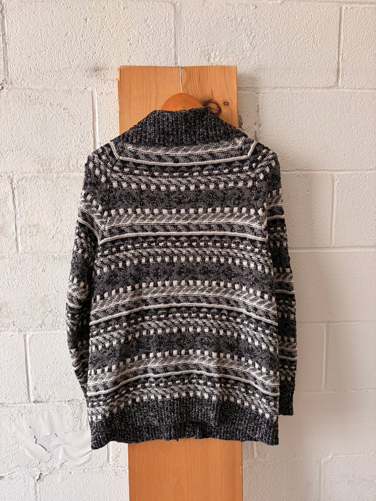 L.L Bean Patterned Zip Up Sweater : L